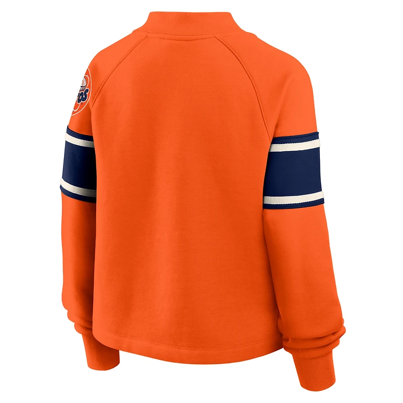 Sweat-shirt raglan surdimensionné orange des Astros de Houston Fanatics pour femme