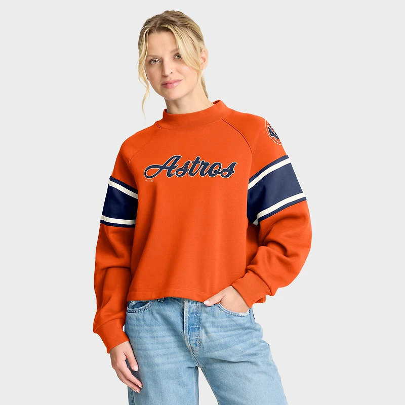 Sweat-shirt raglan surdimensionné orange des Astros de Houston Fanatics pour femme