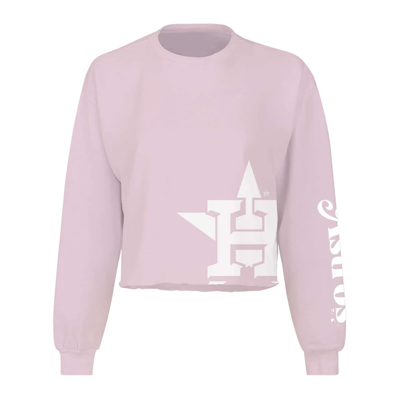T-shirt court et ample à manches longues rose Fanatics pour femmes Astros de Houston