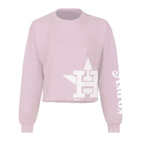 T-shirt court et ample à manches longues rose Fanatics pour femmes Astros de Houston