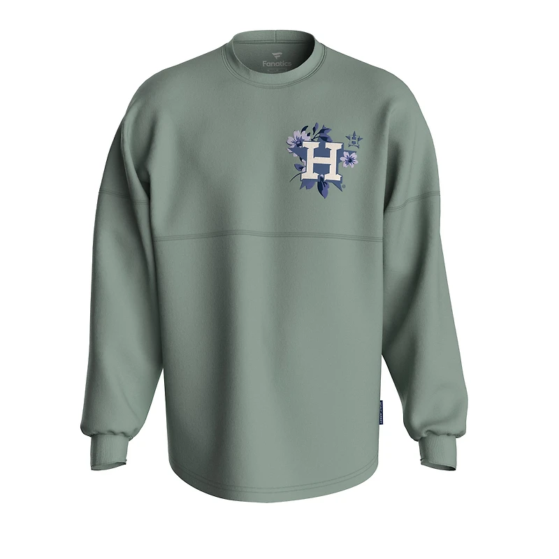 Women's Fanatics Sage Green Houston Astros Floral Spirit Jersey Long Sleeve T-Shirt
