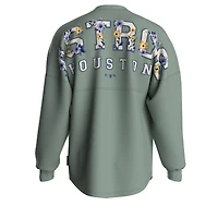Women's Fanatics  Sage Green Houston Astros Floral Spirit Jersey Long Sleeve T-Shirt