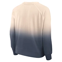 Women's Fanatics Tan/Navy Houston Astros Luxe Lounge Arch Raglan Pullover Sweatshirt