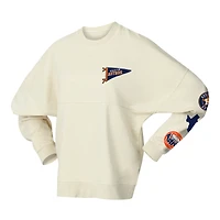 Women's Fanatics  Tan Houston Astros Pennant Flag Branded Fleece Pullover Sweatshirt