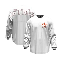 T-shirt à manches longues Fanatics blanc Houston Astros Baseball Stitch Spirit Jersey pour femmes