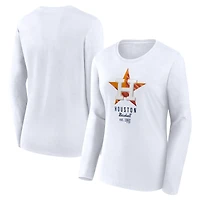 T-shirt léger ajusté à manches longues blanc Houston Astros Fanatics pour femmes