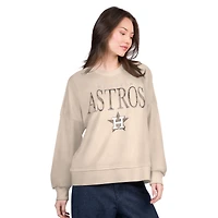 Women's G-III 4Her by Carl Banks Sand Houston Astros Oversized Vet II Sweatshirt