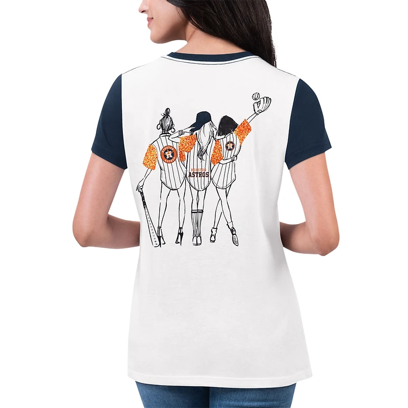 T-shirt blanc avec illustration des Astros de Houston G-III 4Her par Carl Banks pour femmes