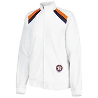 Veste de survêtement à glissière pleine longueur G-III 4Her by Carl Banks pour femme, drapeau rouge des Astros Houston, blanc