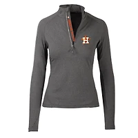 Women's Levelwear Heather Charcoal Houston Astros Energy Quarter-Zip Pullover Top