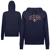 Women's Levelwear Navy Houston Astros  Adorn Throwback Spellout Pullover Hoodie