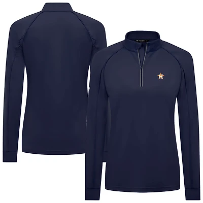 Women's Levelwear Navy Houston Astros Kinetic Insignia 2.0 Raglan Quarter-Zip Top