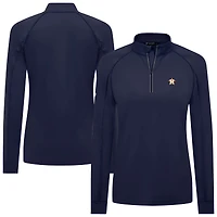 Women's Levelwear Navy Houston Astros Kinetic Insignia 2.0 Raglan Quarter-Zip Top