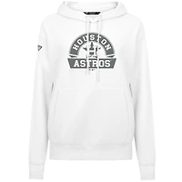 Women's Levelwear White Houston Astros Adorn Banner Arch Pullover Hoodie