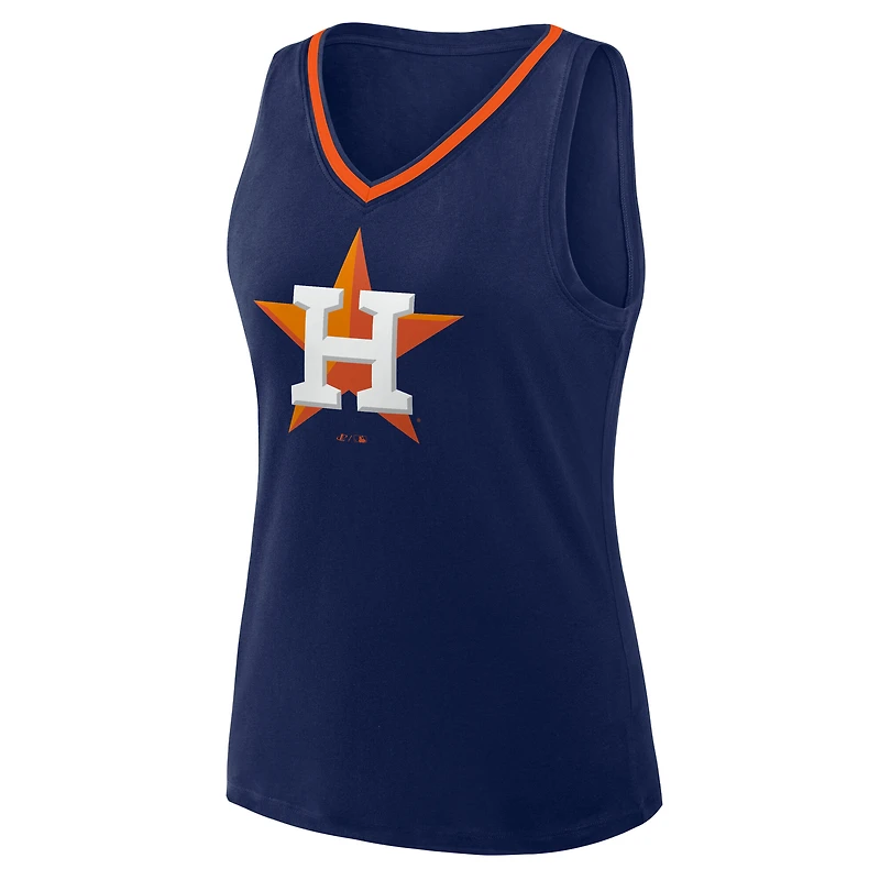 Women's Logo Athletic Navy Houston Astros Stellar Win V-Neck Tank Top