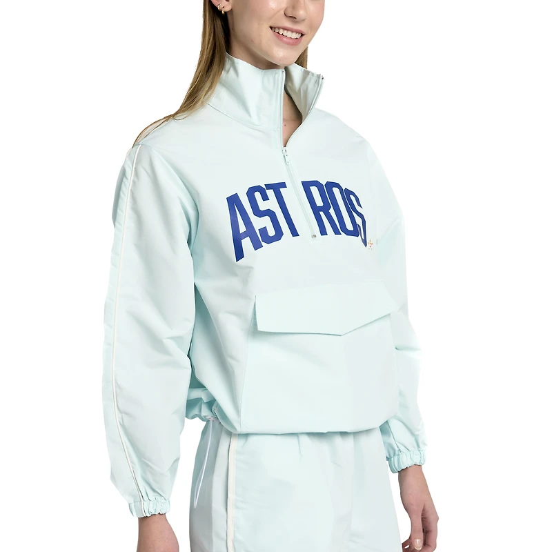Women's Lusso Light Blue Houston Astros Parker Half-Zip Jacket