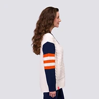 Women's Lusso Navy/White Houston Astros Shyla Knit V-Neck Full-Zip Sweater