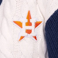 Women's Lusso Navy/White Houston Astros Shyla Knit V-Neck Full-Zip Sweater