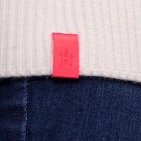 Pull en tricot à col V et fermeture éclair intégrale Shyla pour femme, bleu marine/blanc, des Astros de Houston