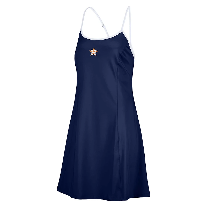 Women's Lusso Navy Houston Astros Nakita Strappy V-Neck Dress