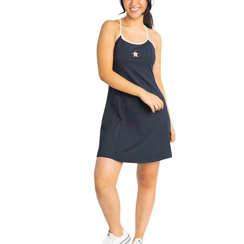 Robe à encolure en V bretelles pour femme Houston Astros Nakita bleu marine Lusso