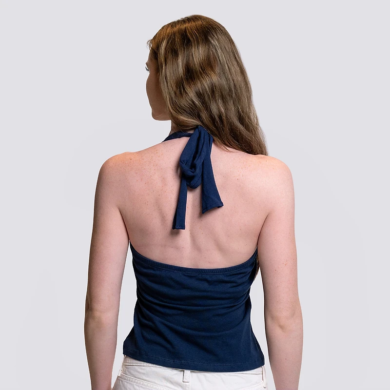 Women's Lusso Navy Houston Astros Noelle V-Neck Tank Top