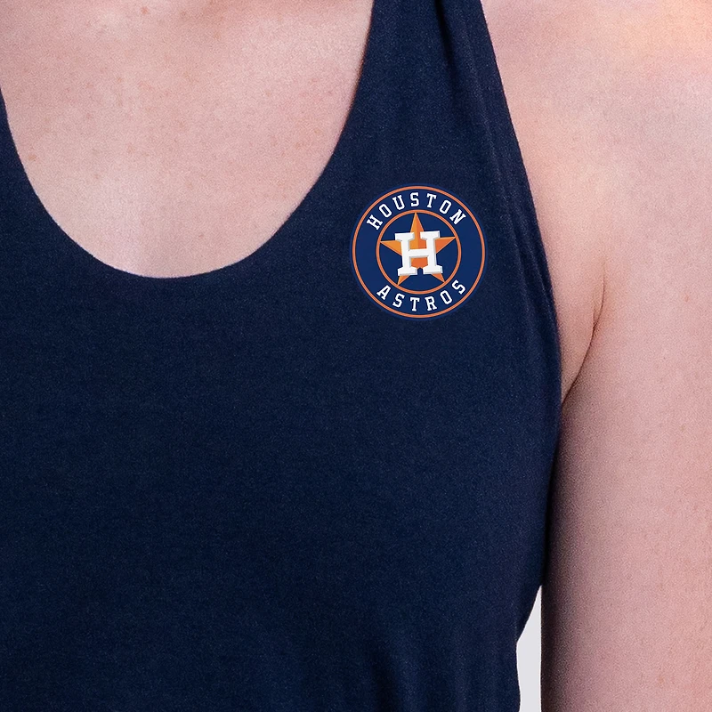 Women's Lusso Navy Houston Astros Noelle V-Neck Tank Top