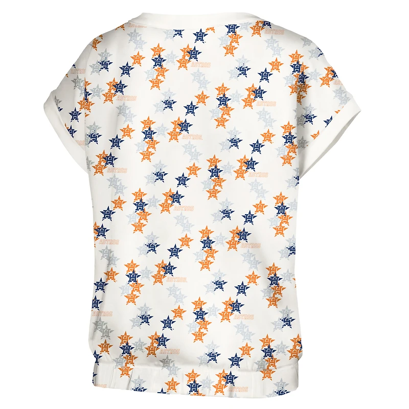 Women's Lusso White Houston Astros Madge Dolman Tri-Blend T-Shirt