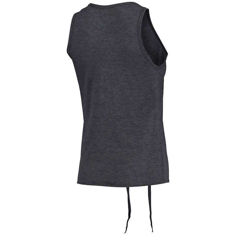 Women's Majestic Threads Navy Houston Astros Scoop Neck Racerback Side Tie Tri-Blend Tank Top