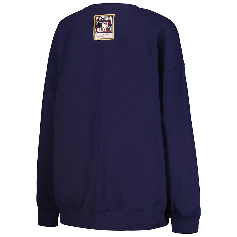 Women's Mitchell & Ness Navy Houston Astros Cooperstown Collection Logo Pullover Sweatshirt