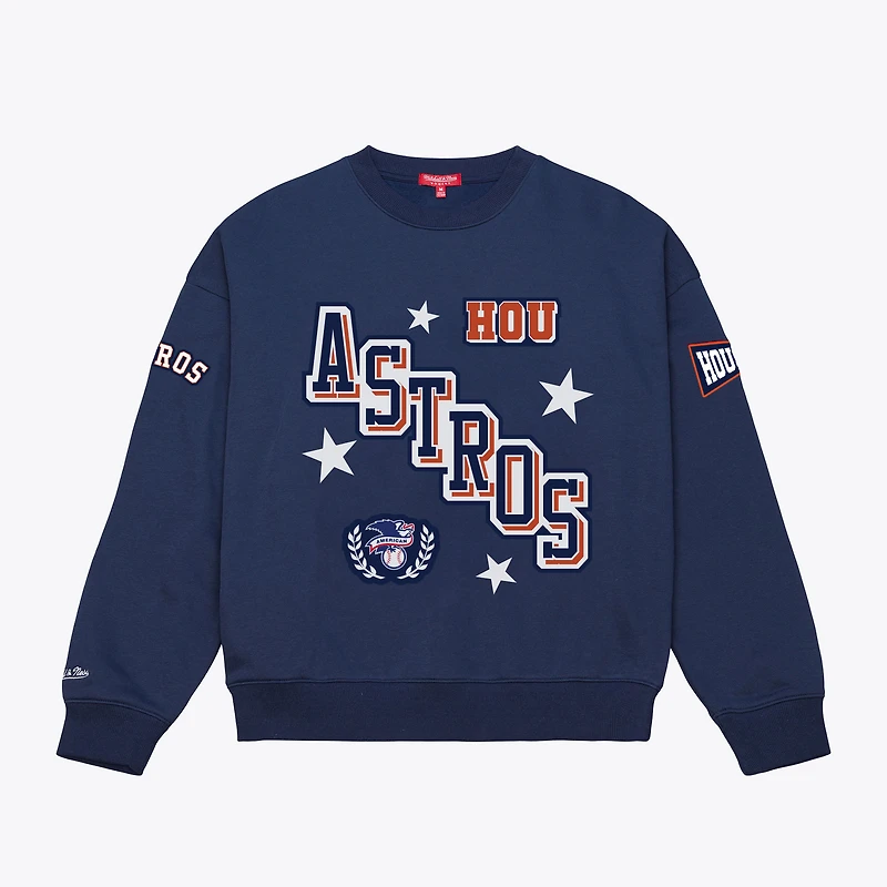 Women's Mitchell & Ness Navy Houston Astros Pep Rally Sweatshirt
