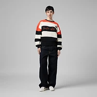 Women's Mitchell & Ness  Orange/Black Houston Astros Cooperstown Collection Blocked Fleece Pullover Sweatshirt