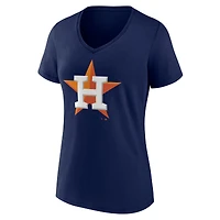 Women's Navy Houston Astros Official Logo V-Neck T-Shirt