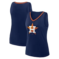 Women's  Navy Houston Astros Plus Sized Stellar Win V-Neck Tank Top