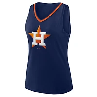 Women's  Navy Houston Astros Plus Sized Stellar Win V-Neck Tank Top