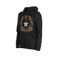 Women's New Era Black Houston Astros Día de Muertos Mineral Wash Hoodie Sweatshirt