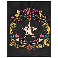 Women's New Era Black Houston Astros Día de Muertos Mineral Wash Hoodie Sweatshirt