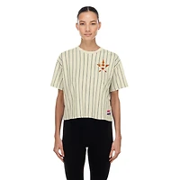 T-shirt New Era crème pour femme, style rétro Houston Astros