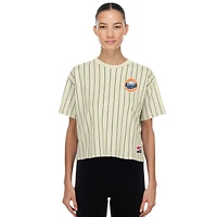 Women's New Era  Cream Houston Astros Throwback Boxy T-Shirt