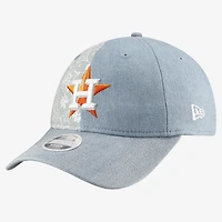 Casquette ajustable New Era Houston Astros Denim Patchwork 9TWENTY pour femme