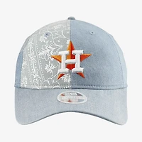 Women's New Era  Houston Astros Denim Patchwork 9TWENTY Adjustable Hat