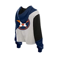 Sweat à capuche court et carré blocs de couleurs recyclés des Astros Houston New Era pour femme