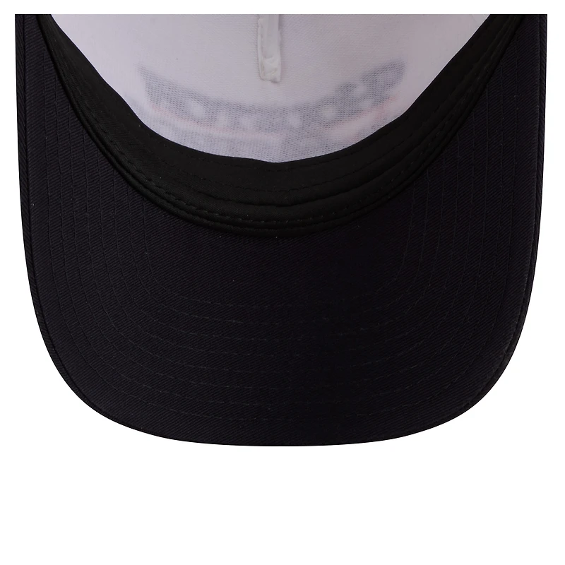 Women's New Era Light Beige/Navy Houston Astros Retro 9FORTY M-Crown A-Frame Trucker Adjustable Hat