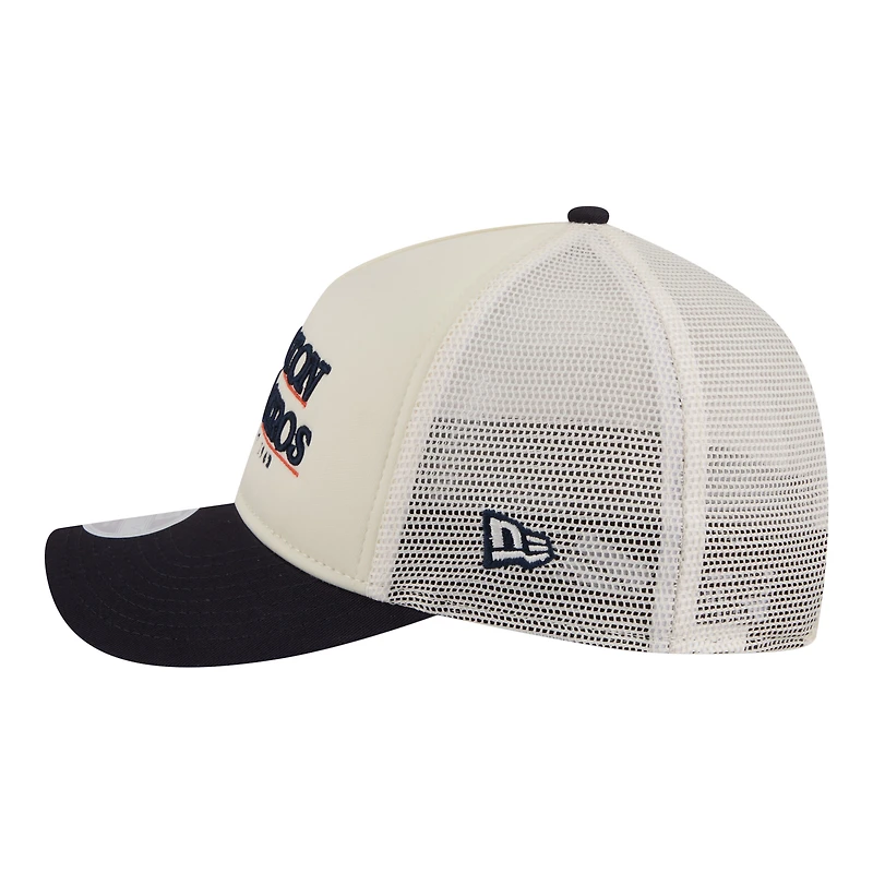 Casquette trucker ajustable New Era pour femme, beige clair/marine, Houston Astros Retro 9FORTY M-Crown A-Frame