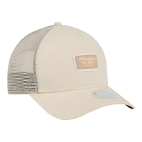 Women's New Era Light Beige Houston Astros Tonal Patch 9FORTY M-Crown A-Frame Trucker Adjustable Hat