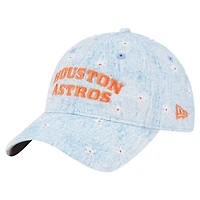 Women's New Era  Light Blue Houston Astros Daisy All Over 9TWENTY Adjustable Hat
