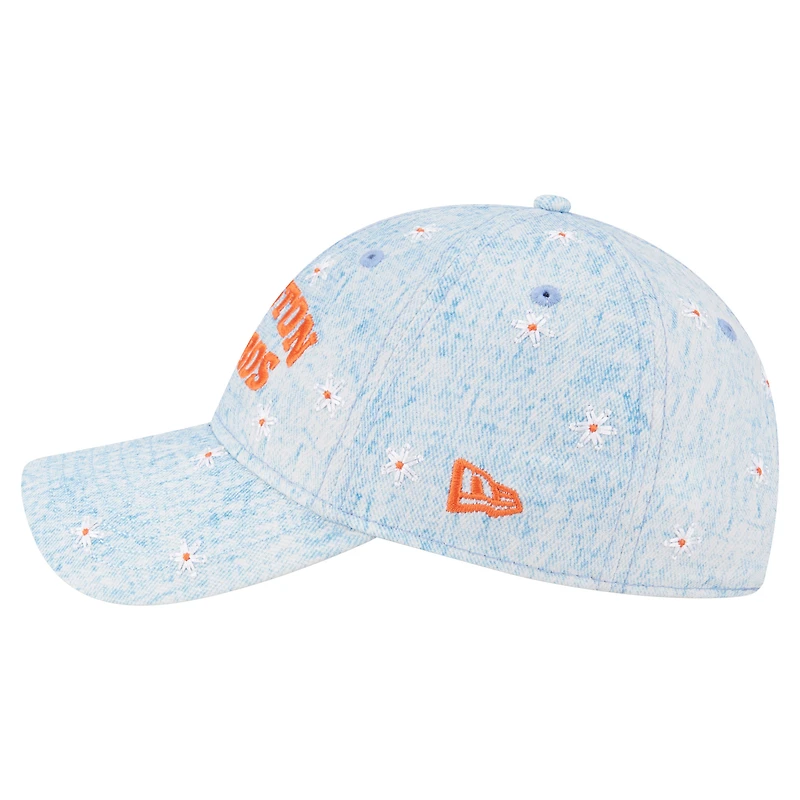 Women's New Era Light Blue Houston Astros Daisy All Over 9TWENTY Adjustable Hat