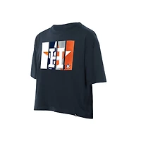 Women's New Era Navy Houston Astros Boxy Foil Logo T-Shirt