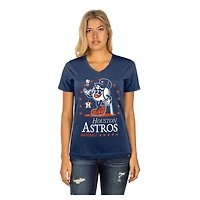Women's New Era Navy Houston Astros Little Miss 2 V-Neck T-Shirt