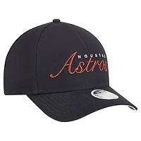 Casquette ajustable New Era bleu marine Houston Astros Metallic A-Frame 9FORTY pour femme